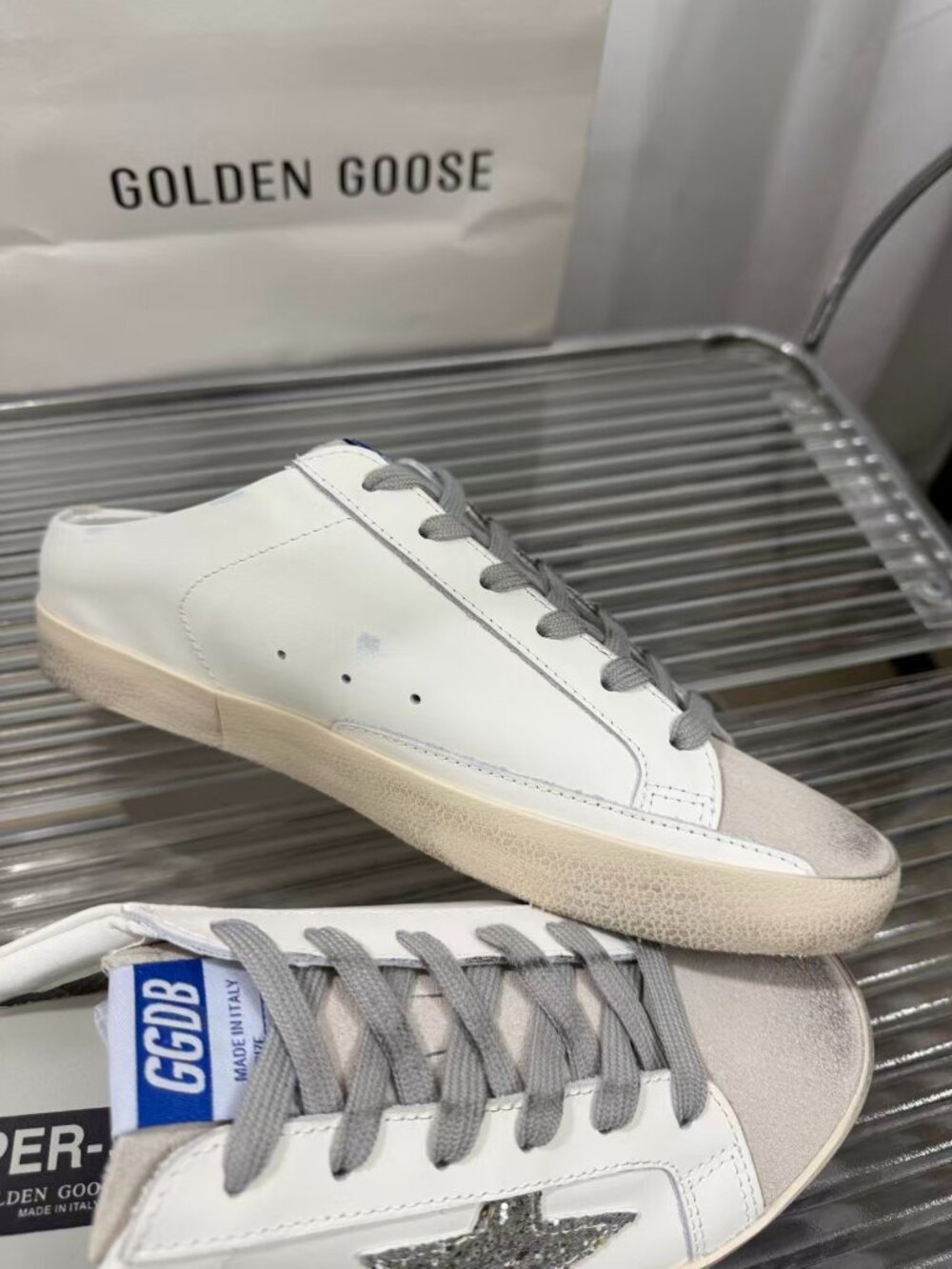 Golden Goose Glitter Star Mule Sneakers - Picture 8 of 9